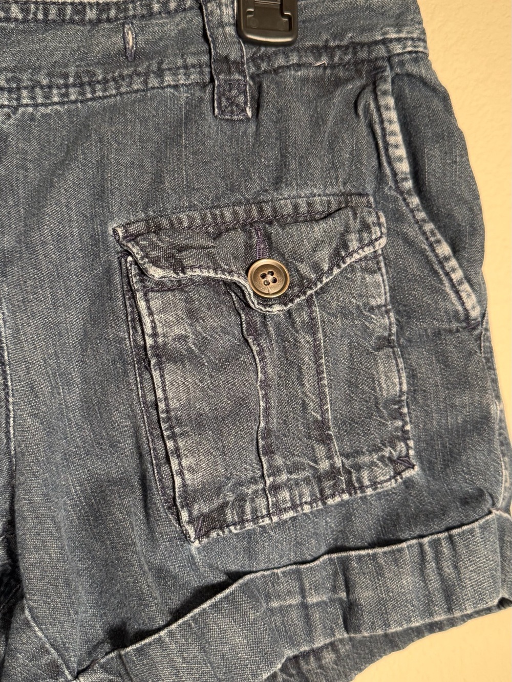 LOFT Dark Blue Jean Cargo Shorts - Picture 7 of 10